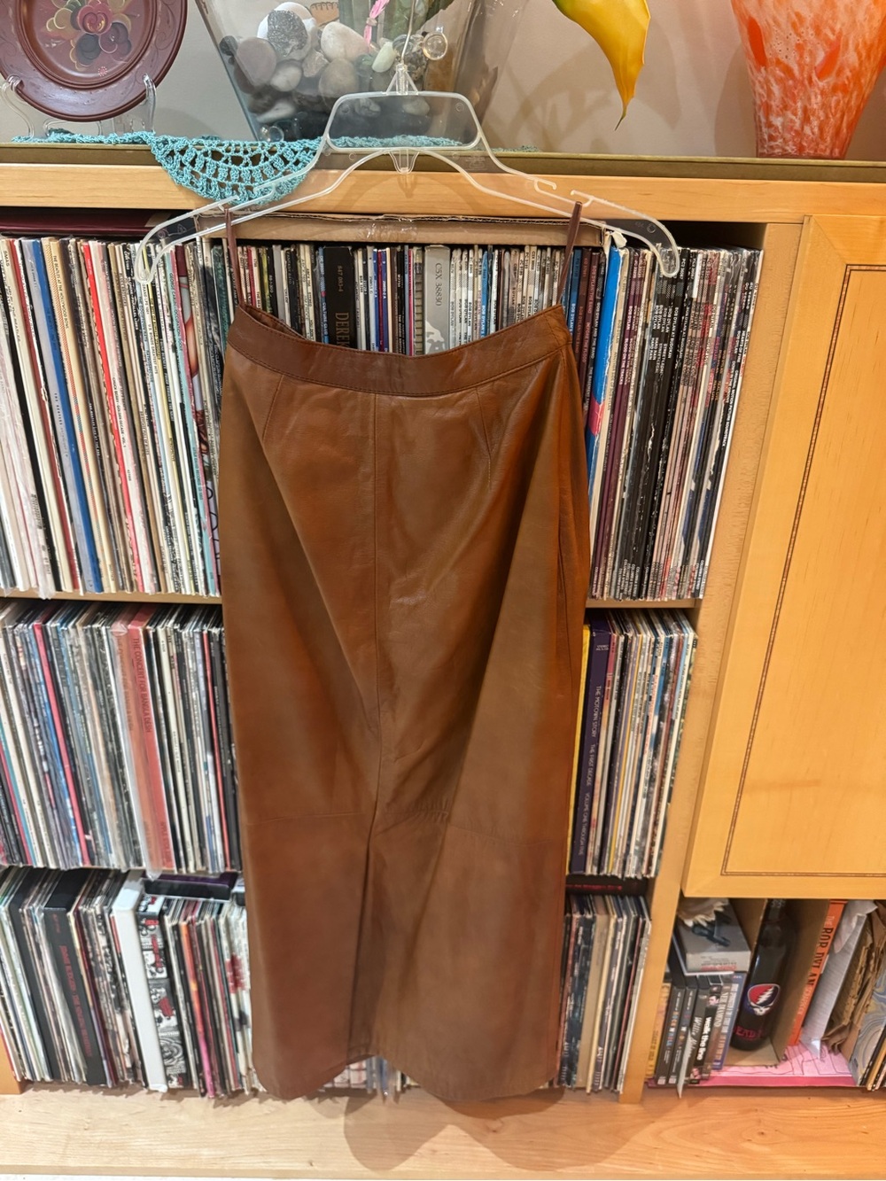 PRICE DROP: VTG, NW/OT, 4, MARIO VALENTE, lined COGNAC LAMBSKIN LEATHER(SKT/suit